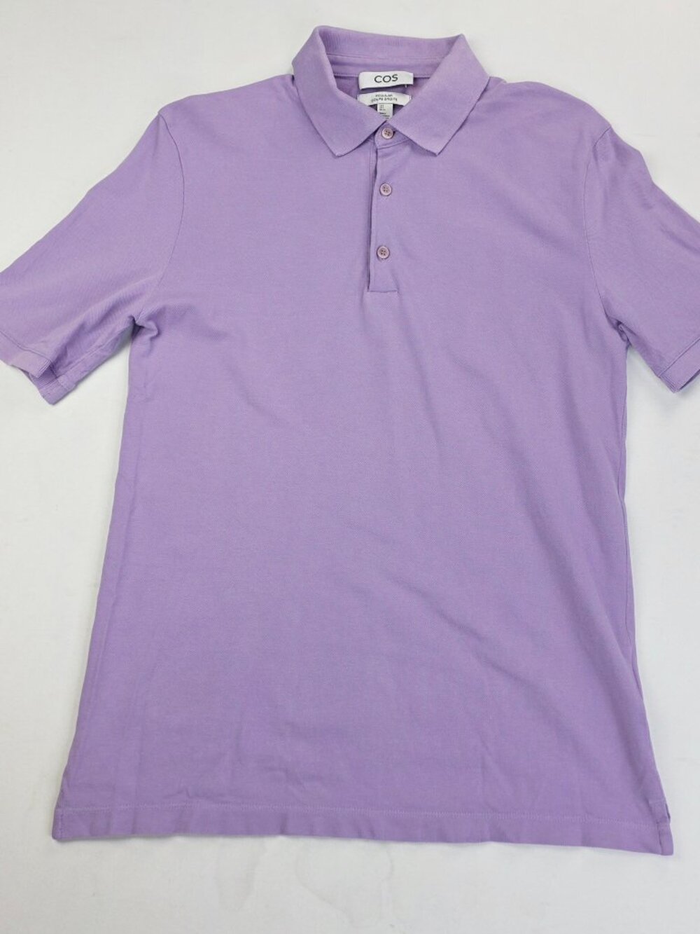 COS Regular Lavender Mens Size Small Short Sleeve Spread Collar Cotton Polo